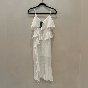 White ruffled dress size small NWT